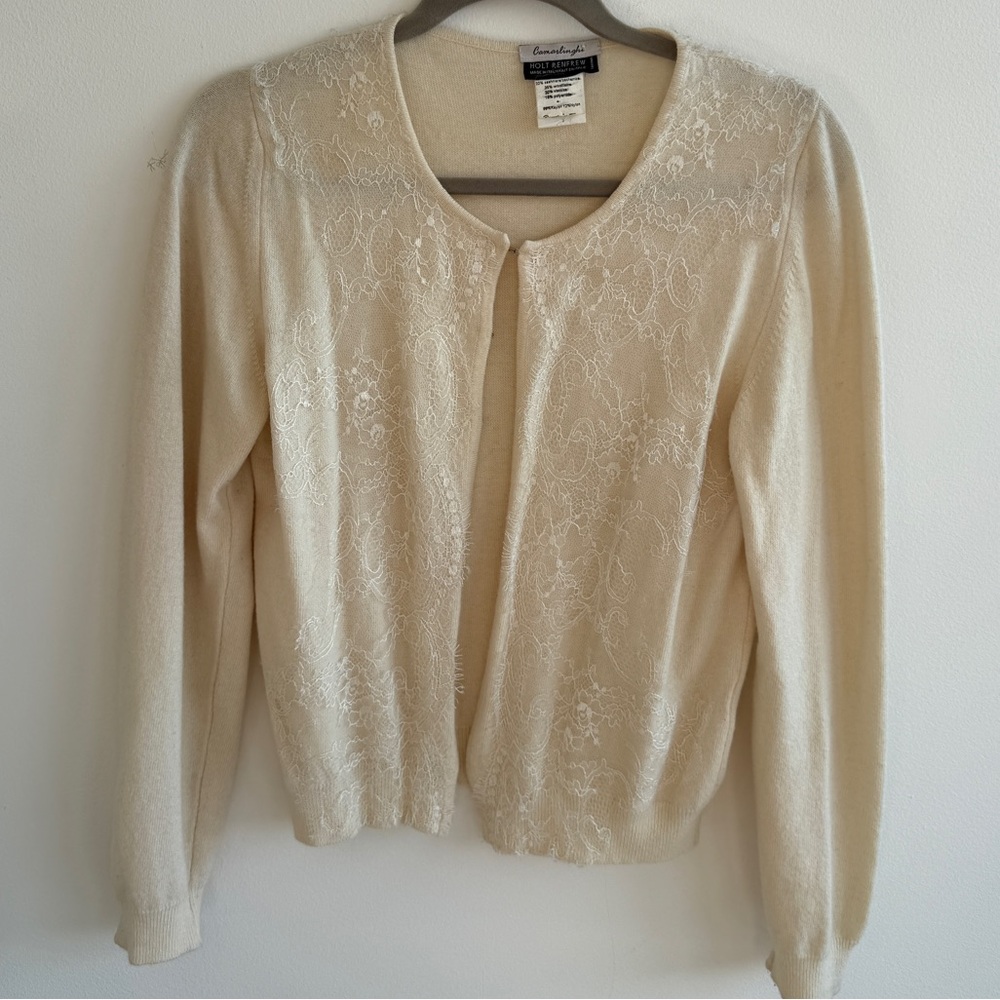 🔑 Cashmere Blend Lace Panel Cardigan – Holt Renfrew